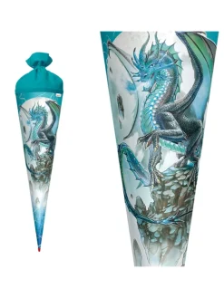 Schultüte groß Eisdrache 70 cm in Hellblau