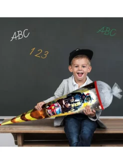 Schultüte groß Feuerwehrmann 85 cm, Glanzfolie in Rot
