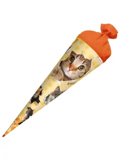Schultüte groß Katzenparty 70 cm in Orange