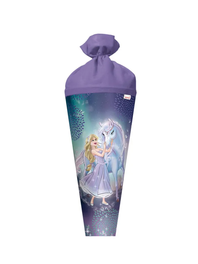 Schultüte groß Königin im Eis 70 cm, Glitter in Blau