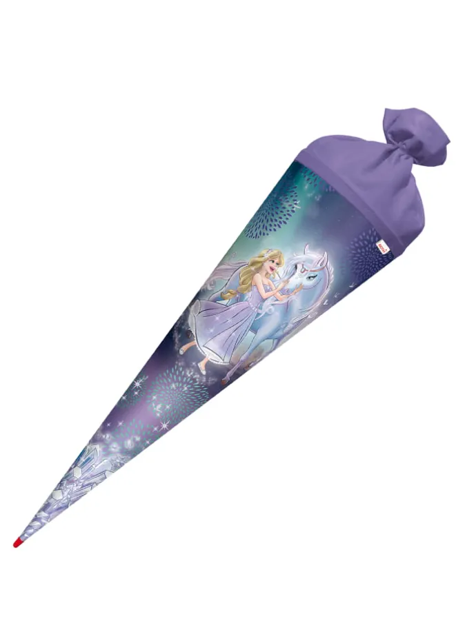 Schultüte groß Königin im Eis 70 cm, Glitter in Blau
