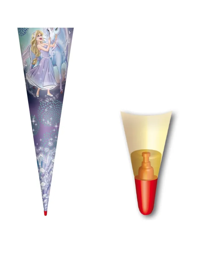 Schultüte groß Königin im Eis 70 cm, Glitter in Blau