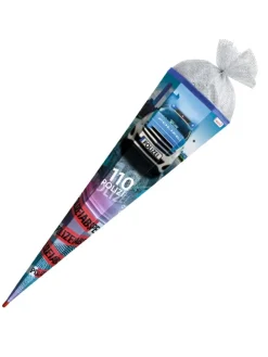 Schultüte groß Polizei 110 85 cm Licht und Sound in Blau