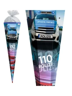 Schultüte groß Polizei 110 85 cm Licht und Sound in Blau