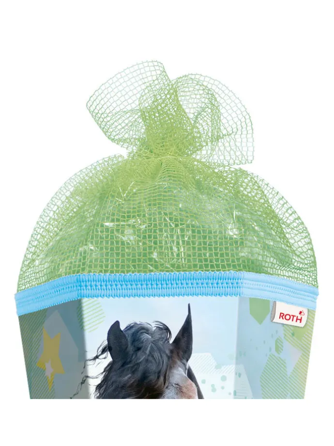 Schultüte groß Power Horse 85 cm, Netzverschluss in Grün