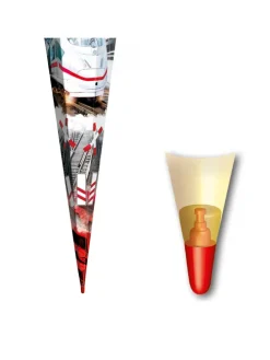 Schultüte groß Schnellzug 85 cm, Glanzfolie in Rot