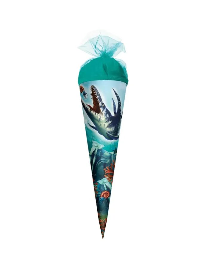 Schultüte klein Dino Mosasaurus 50 cm in Grün