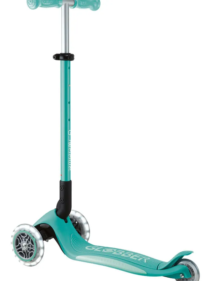 Scooter "Globber primo foldable plus lights" in Hellblau - ab 3 Jahren