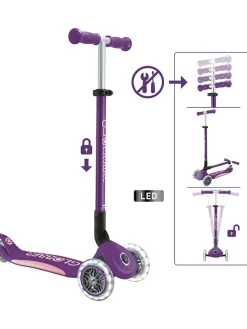 Scooter "Globber primo foldable plus lights" in Lila - ab 3 Jahren