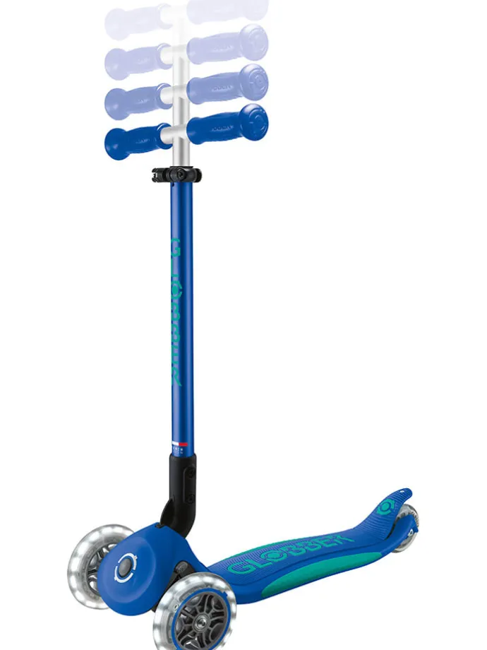 Scooter "Globber primo foldable plus lights" in Blau - ab 3 Jahren
