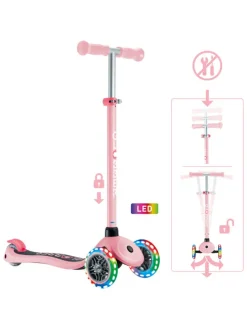 Scooter "Primo Lights" mit Leuchtrollen in Rosa - ab 3 Jahren