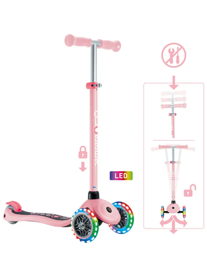 Scooter "Primo Lights" mit Leuchtrollen in Rosa - ab 3 Jahren