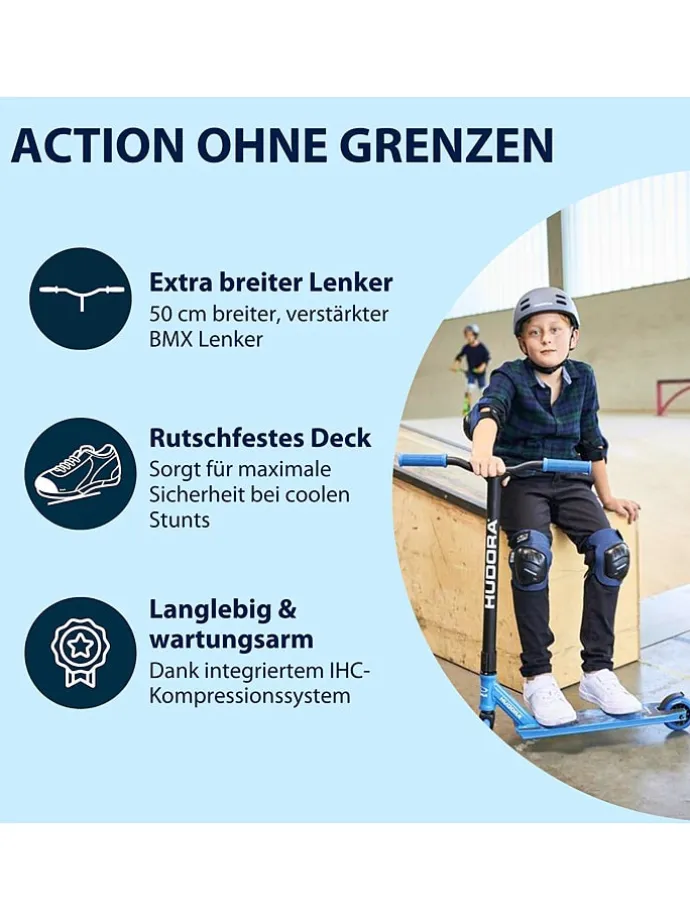Scooter "Stunt XQ-13" in Schwarz/ Blau - ab 8 Jahren