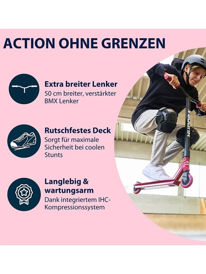 Scooter "Stunt XQ-13" in Schwarz/ Rot - ab 8 Jahren