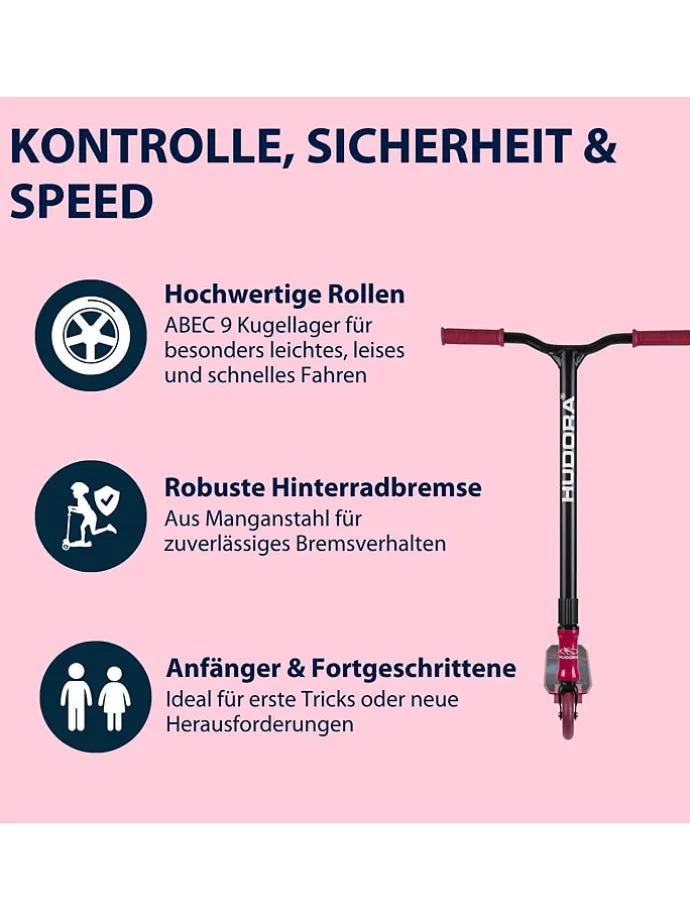Scooter "Stunt XQ-13" in Schwarz/ Rot - ab 8 Jahren
