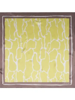 Seidenschal "Nakolinna" in Grün/ Beige - (L)53 x (B)53 cm