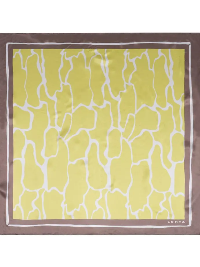 Seidenschal "Nakolinna" in Grün/ Beige - (L)53 x (B)53 cm