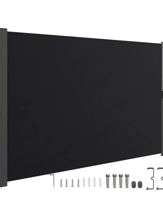 Seitenmarkise 180 x 300 cm Garten in Schwarz