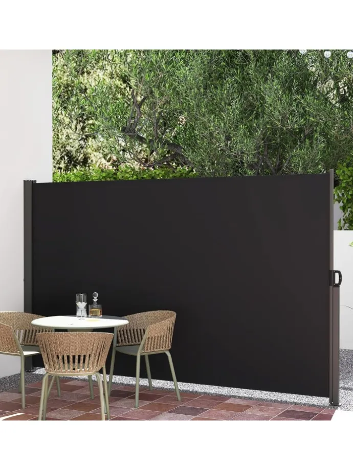 Seitenmarkise 180 x 300 cm Garten in Schwarz