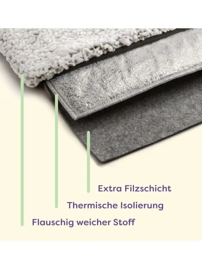 Selbstheizende Hundedecke 90x60 cm – Wärmematte waschbar, rutschfest