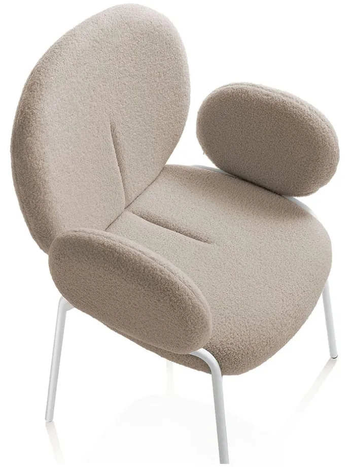 Sessel "Pei" in Beige - (B)66 x (H)92 x (T)55 cm