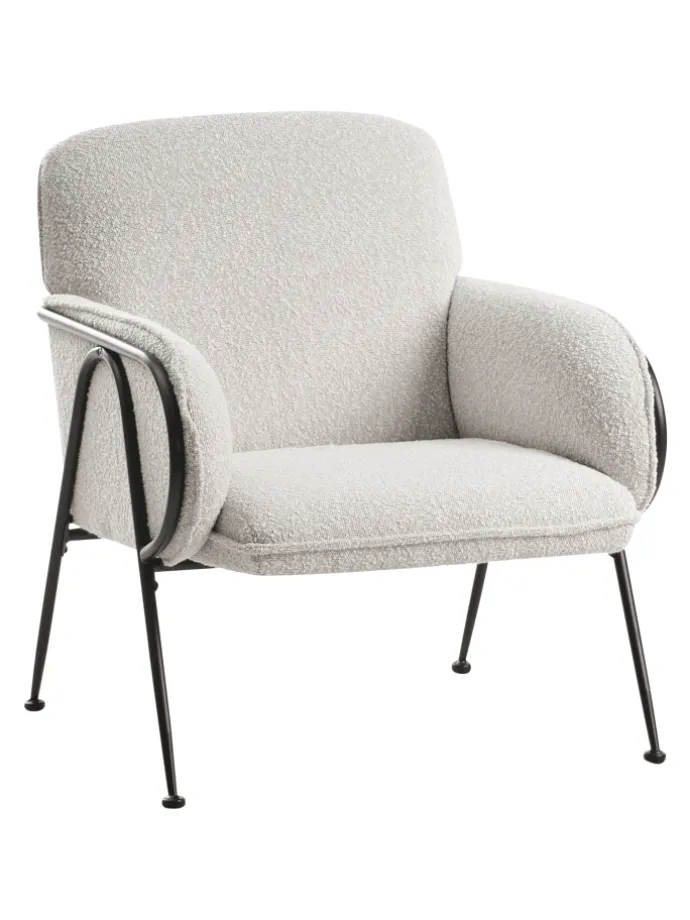 Sessel TRYSNES in Beige/Schwarz - (W) 74 x (H) 84 x (L) 75 cm