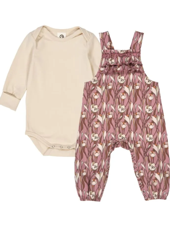 Set aus Langarmbody und Babyhose in Nostalgia rose/ Root/ Oak