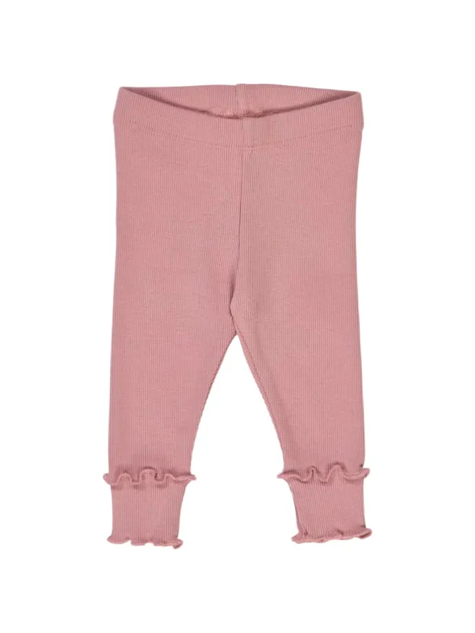 Set aus Langarmkleid und Babyleggings in Nostalgia rose/ Root/ Oak