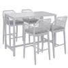Set Bartisch + 4x Barhocker P91, Hellgrau