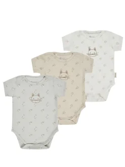 Set Bodys 3er Pack Katze in bunt