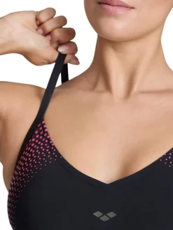 Shape-Badeanzug in Schwarz/ Pink