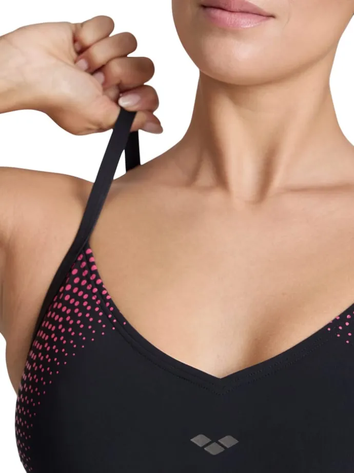 Shape-Badeanzug in Schwarz/ Pink