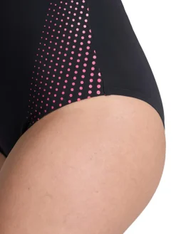 Shape-Badeanzug in Schwarz/ Pink