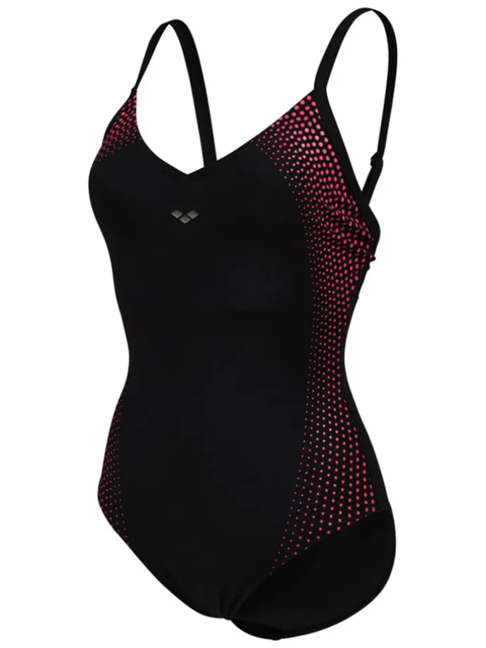 Shape-Badeanzug in Schwarz/ Pink