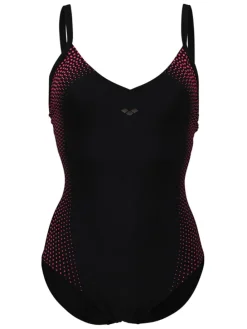 Shape-Badeanzug in Schwarz/ Pink