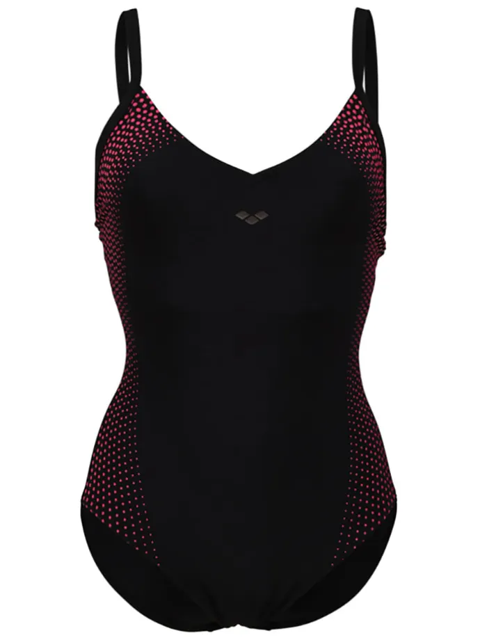 Shape-Badeanzug in Schwarz/ Pink
