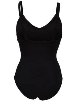 Shape-Badeanzug in Schwarz/ Pink