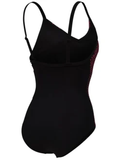Shape-Badeanzug in Schwarz/ Pink