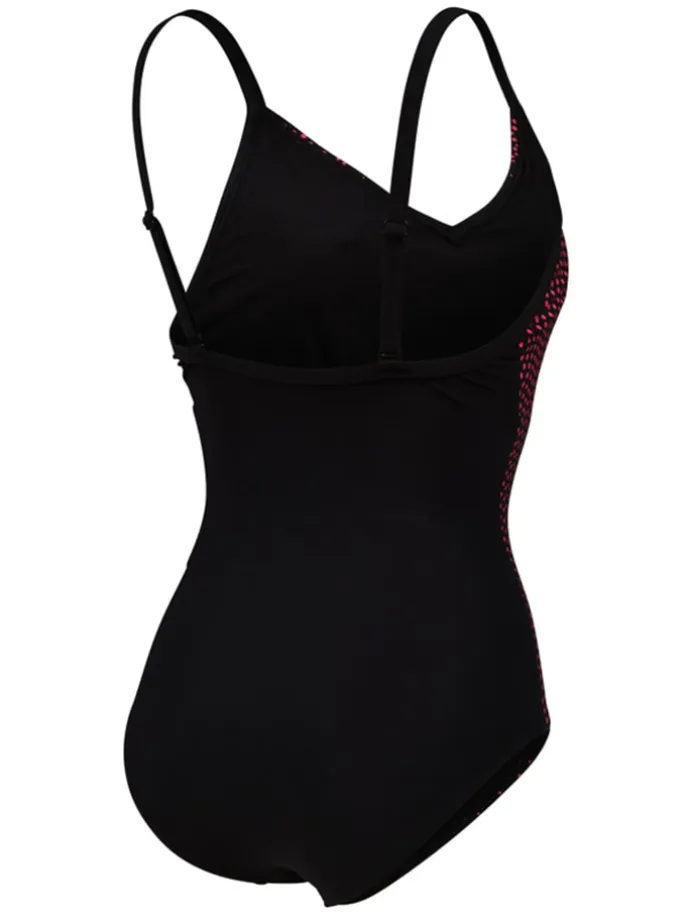 Shape-Badeanzug in Schwarz/ Pink