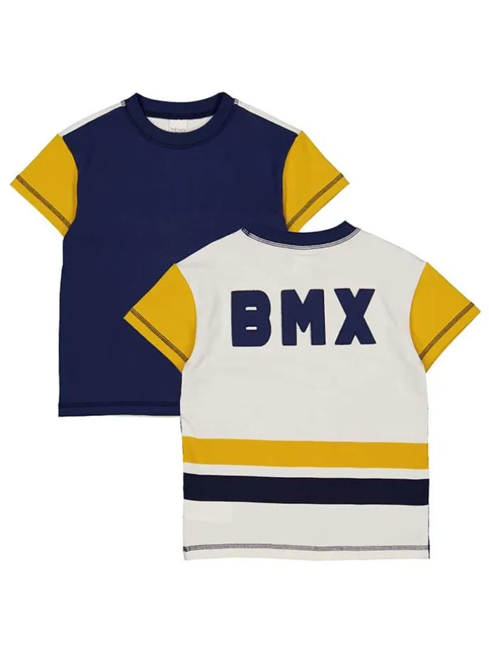 Shirt "BMX" in Weiß/ Dunkelblau