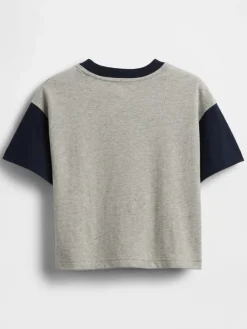 Shirt in Dunkelblau/ Grau