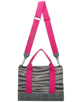 Shopper in Grau/ Pink - (B)40 x (H)29,5 x (T)14 cm
