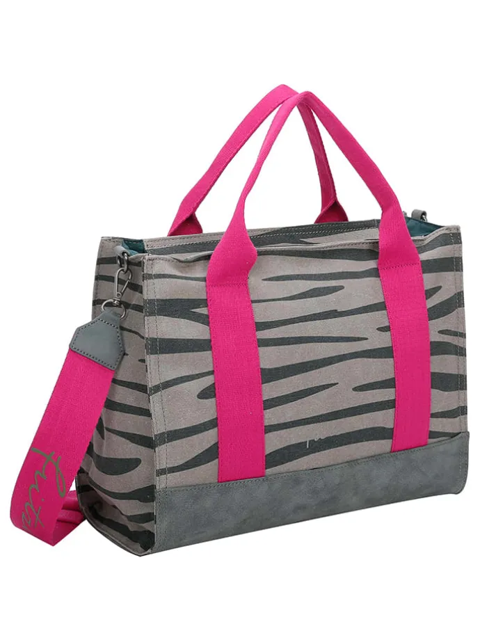 Shopper in Grau/ Pink - (B)40 x (H)29,5 x (T)14 cm