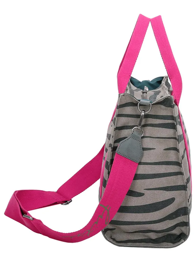 Shopper in Grau/ Pink - (B)40 x (H)29,5 x (T)14 cm