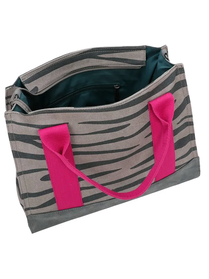 Shopper in Grau/ Pink - (B)40 x (H)29,5 x (T)14 cm