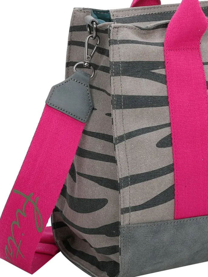 Shopper in Grau/ Pink - (B)40 x (H)29,5 x (T)14 cm