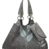 Shopper "Izzy" in Grau/ Türkis - (B)42 x (H)29 x (T)15 cm