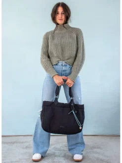 Shopper "Izzy" in Schwarz - (B)42 x (H)29 x (T)15 cm