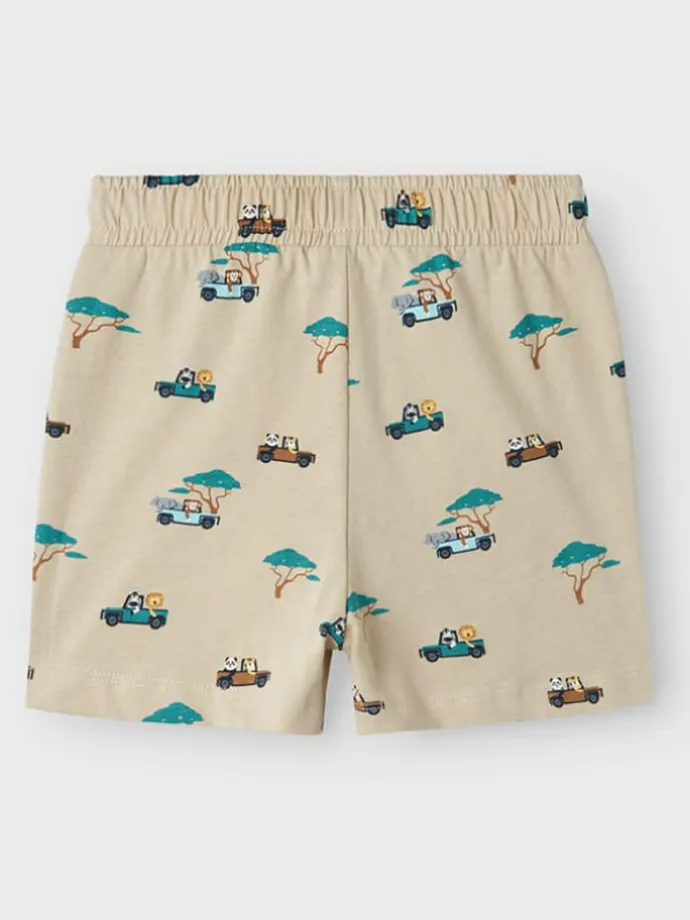 Shorts "Jivan" in Beige/ Türkis