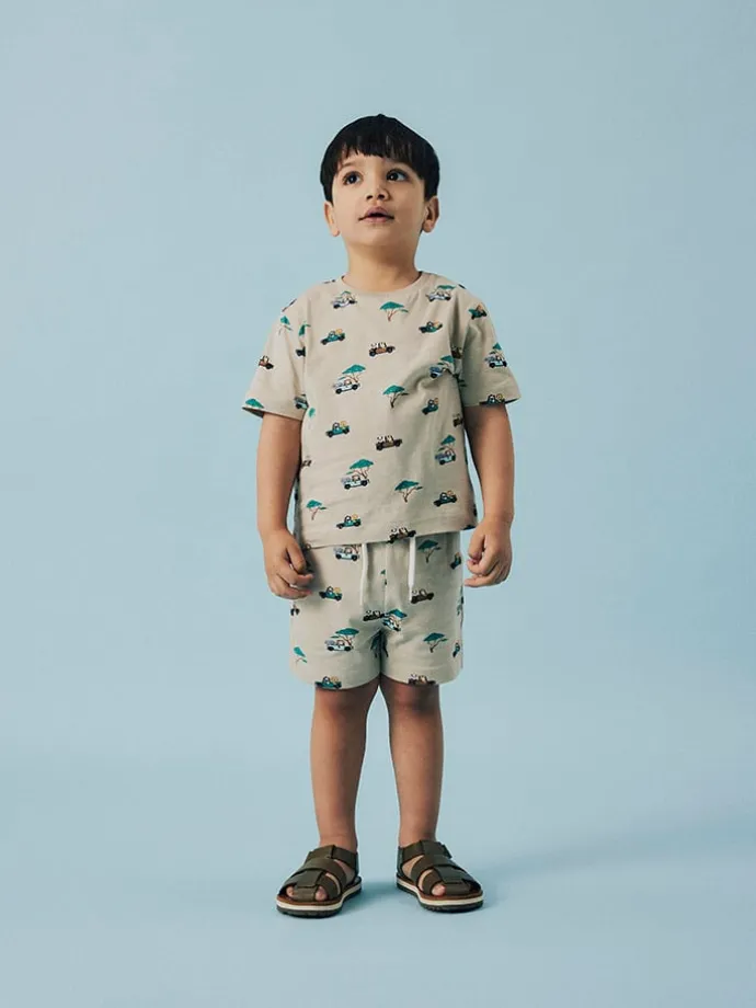 Shorts "Jivan" in Beige/ Türkis